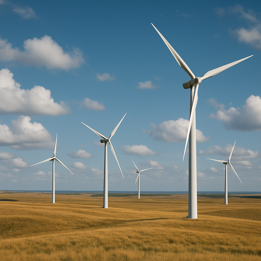 wind energy wind turbines in the distance